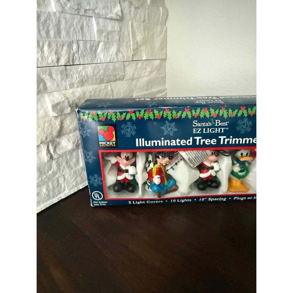 Vintage 1999 Santa's Best Disney Mickey Mouse Illuminated Tree Trimmer Light Set